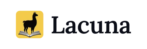 Lacuna logo, horizontal, for light backgrounds