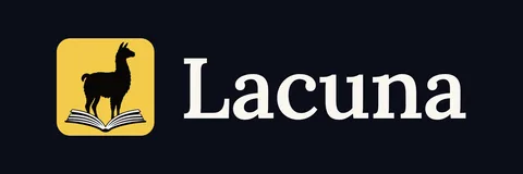 Lacuna logo, horizontal on navy