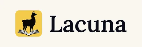 Lacuna logo, horizontal on cream